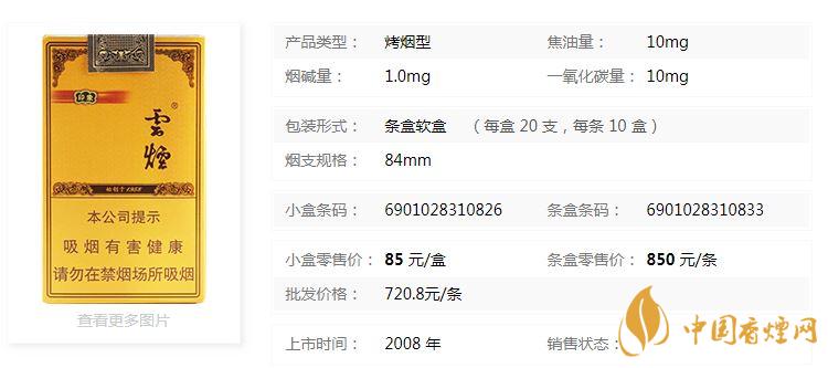 云煙軟禮印象小盒多少錢一包？云煙軟禮印象小盒價(jià)格2020