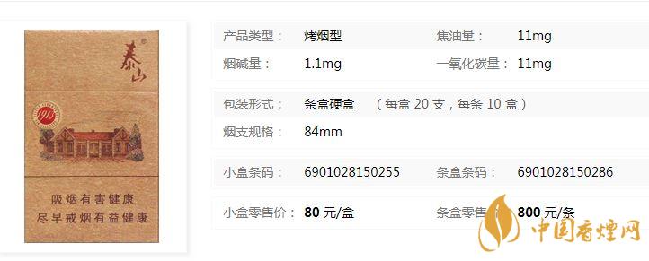 泰山1913香煙多少錢一盒？泰山1913各地價格表查詢2020